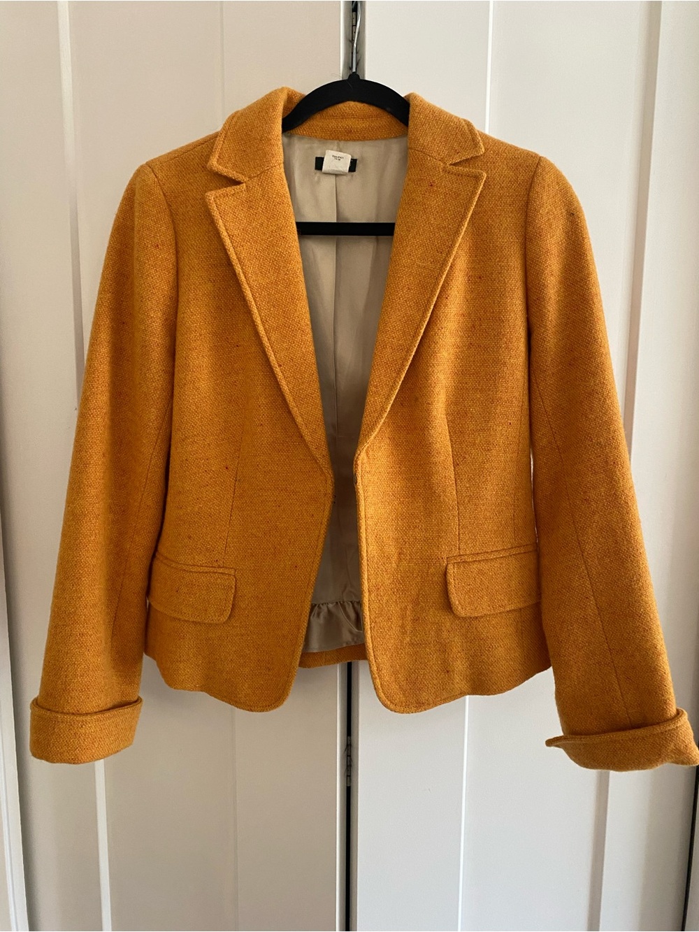 J. Crew Mustard Yellow Tailored Wool-Blend Blazer